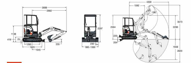 Габаритная схема Bobcat E20z
