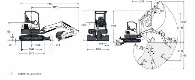 Габаритная схема Bobcat E35z