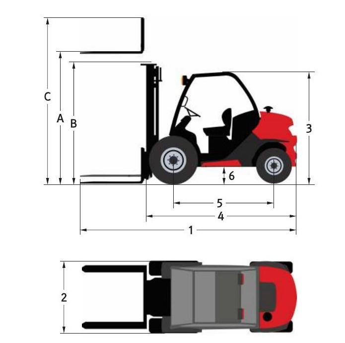 Manitou MC30-4 / MC18-4 — габаритная схема