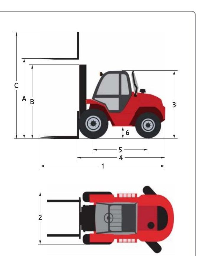 Manitou M50-4 / M70-2H — габаритная схема