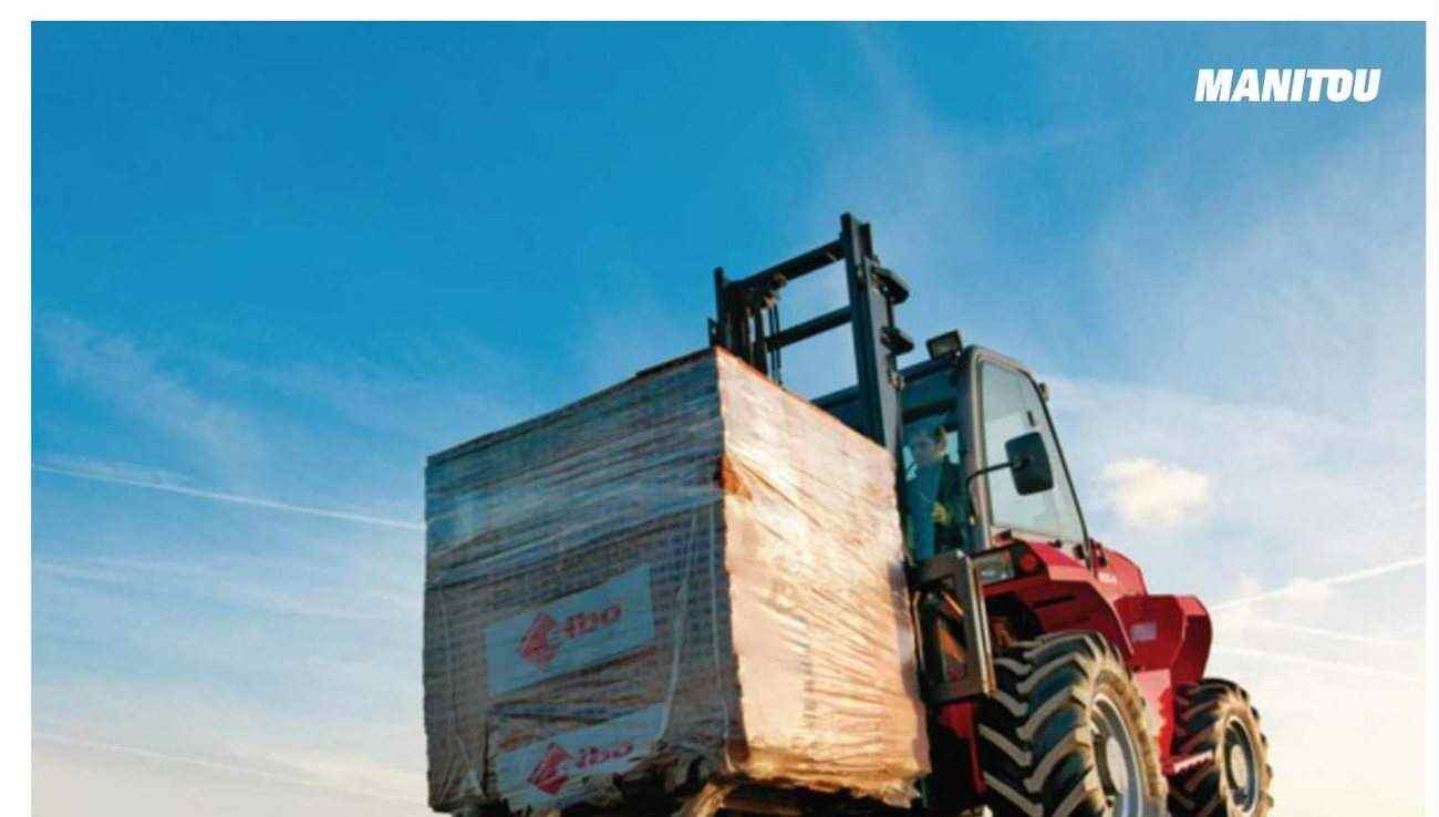 Manitou M50-4 — вездеходный вилочный погрузчик 4х4 на склоне
