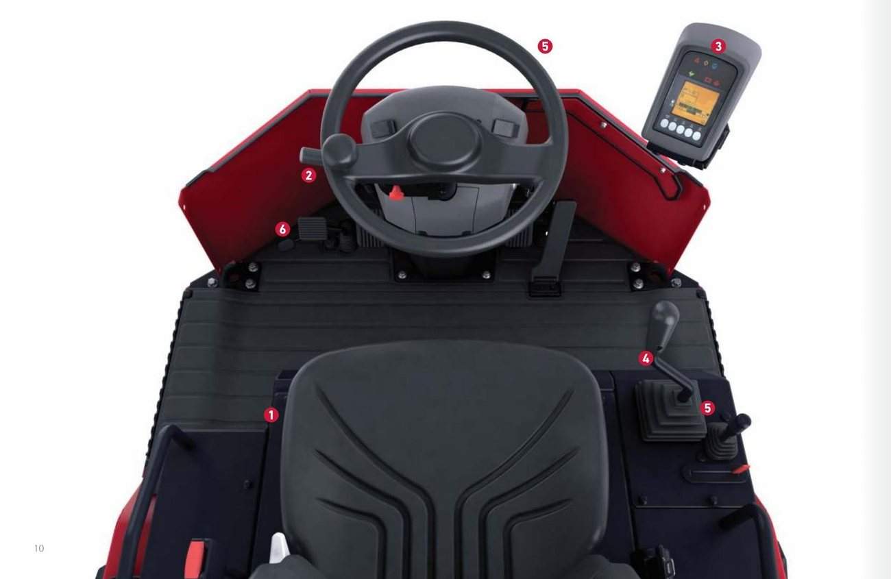 Yanmar V4-7 — органы управления в кабине
