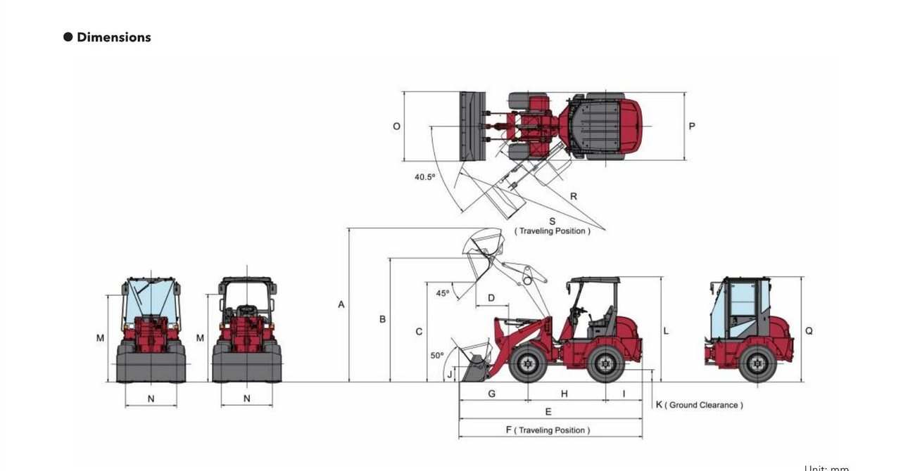 Yanmar V4-7 — габаритная схема с буквенными обозначениями